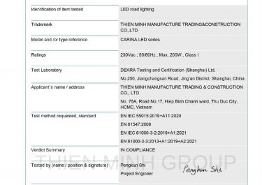 EMC TEST REPORT - ĐÈN CARINA LED