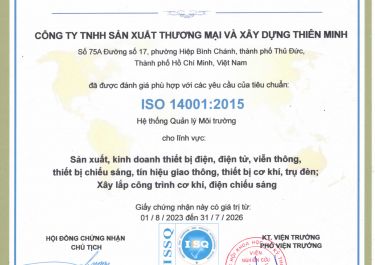 CHỨNG NHẬN ISO 14001 NĂM 2023-2026