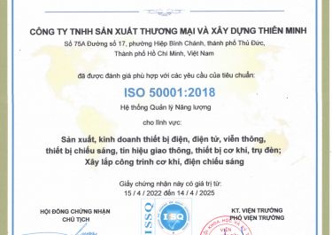 CHỨNG NHẬN ISO 50001 NĂM 2022-2025